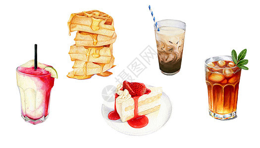 饮品蛋糕下午茶夏天食物图片
