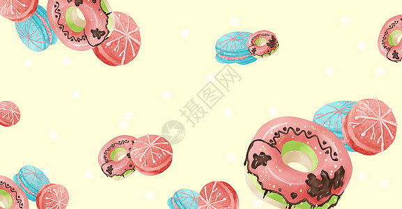 美食广告餐饮美食甜品甜甜圈插画插画