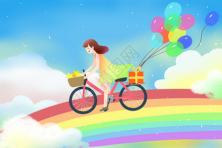 女孩的梦幻单车高清图片