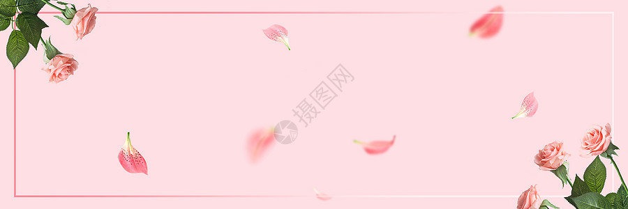 粉色花瓣简约背景图片