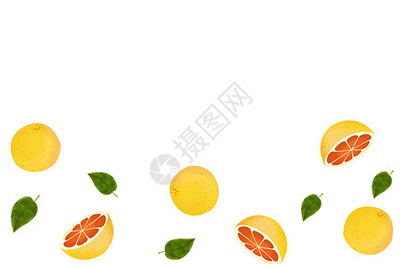 清新柠檬留白背景图片