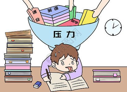 做作业漫画插画图片下载-正版图片400187657-摄图网