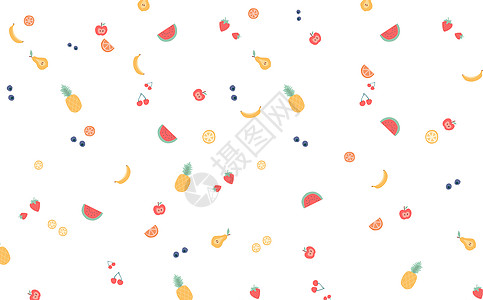 苹果6壁纸小清新水果背景插画插画