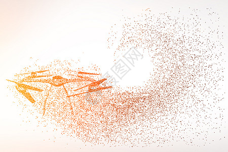 创意无人飞机剪影粒子设计图片