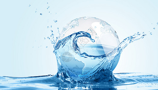 透明水珠创意水波地球设计图片