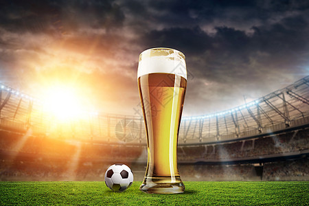 世界杯背景啤酒足球高清图片