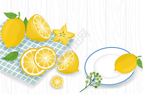 夏天柠檬水果图片