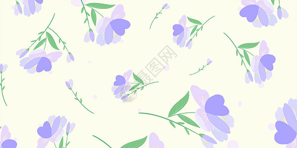 清新紫色花朵插画图片