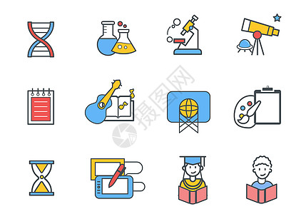 基因展板教育图标icon插画