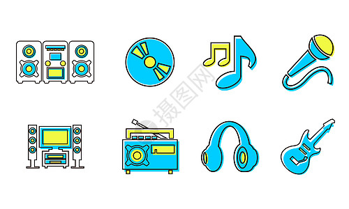 音乐图标吉他图标高清图片