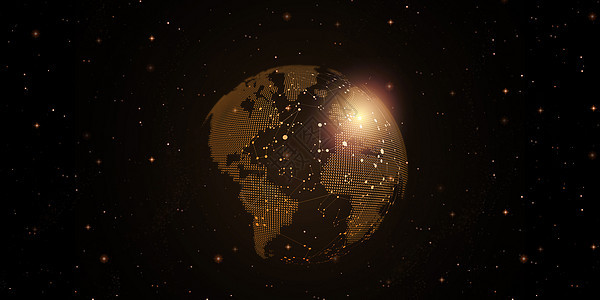 大数据金色地球背景图片