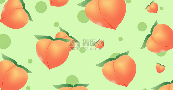 美味水果蜜桃插画图片