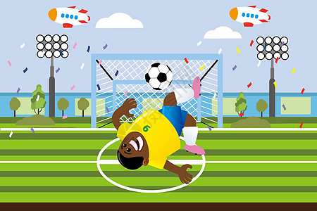 巴西菇世界杯巴西插画