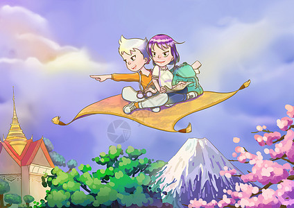 旅行 漫画插画