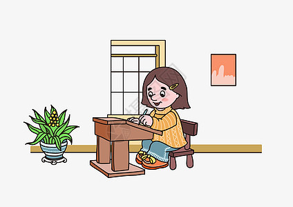 做作业漫画插画图片下载-正版图片400201765-摄图网