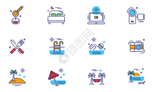 旅游度假图标icon背景图片