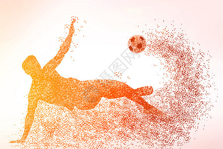 足球运动剪影图背景图片