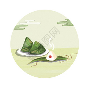 端午节包粽子步骤插画高清图片