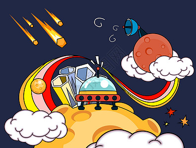 北斗卫星导航系统插画_北斗卫星导航系统卡通_北斗卫星导航系统插图