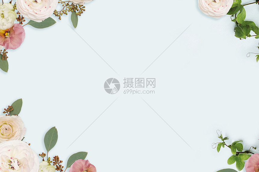 浅色花卉背景图片