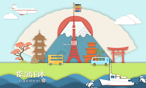 旅游日本背景图片
