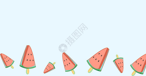 夏季西瓜冰糕插画背景图片