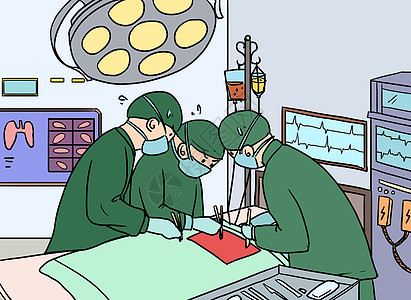 护士关怀医疗漫画插画