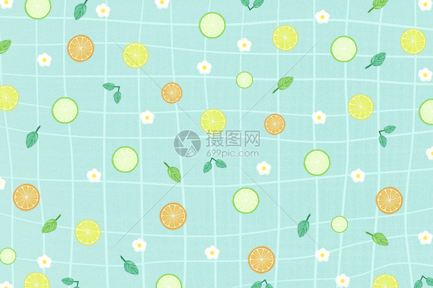 小清新柠檬桌布背景图片