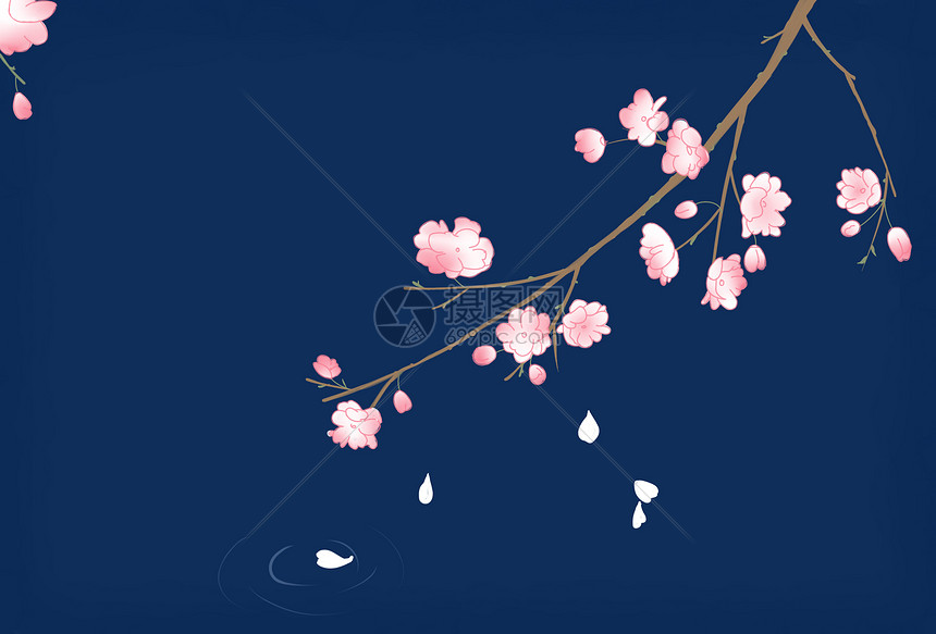 古风花 唯美插画图片下载 正版图片 摄图网