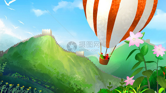 快乐的热气球之旅图片