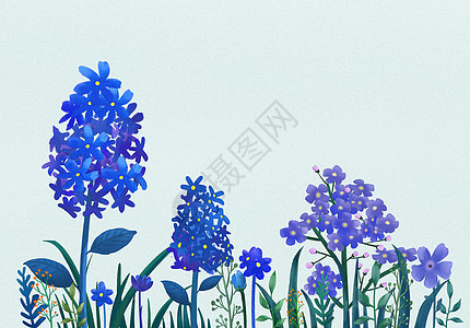 清新花卉插画背景图片