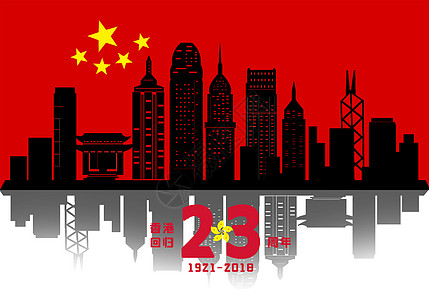 五星品质香港回归21周年插画