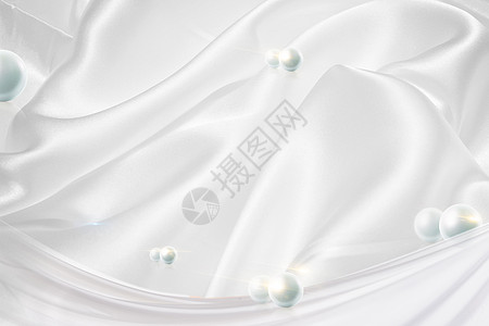 塑形美白珍珠丝绸背景设计图片