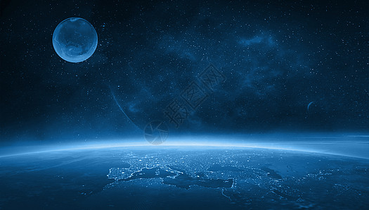 夜晚宇宙太空宇宙科幻星球背景设计图片