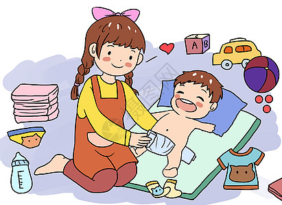 婴幼儿漫画插画