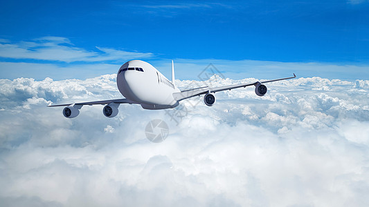 蓝天飞机创意航空场景设计图片