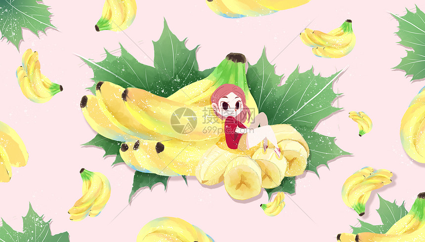 香蕉少女图片