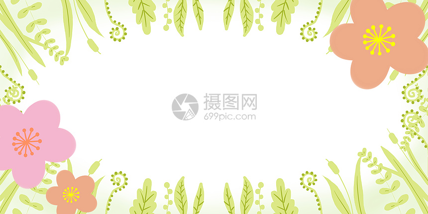 小清晰植物花朵边框背景图片插画图片下载-正版图片400235131-摄图网
