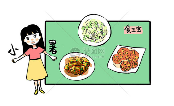 小暑食三宝漫画图片