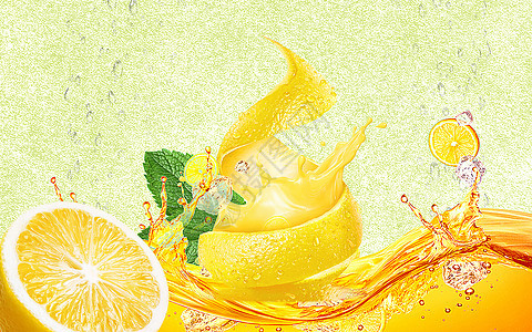 创意橙汁夏日水果图片
