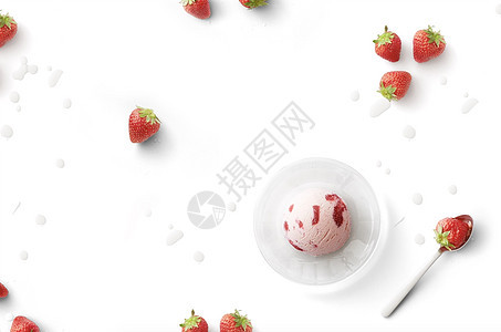 简洁草莓冷饮背景背景图片