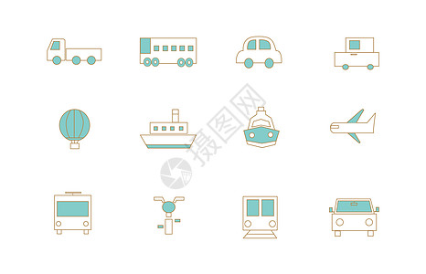 汽車 icon交通出行工具图标插画