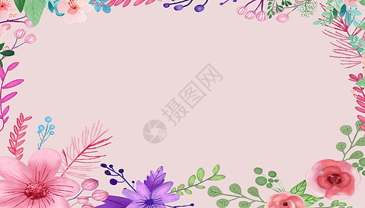 水彩花朵背景图片