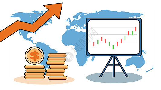 世界市场金融股票市场素材插画