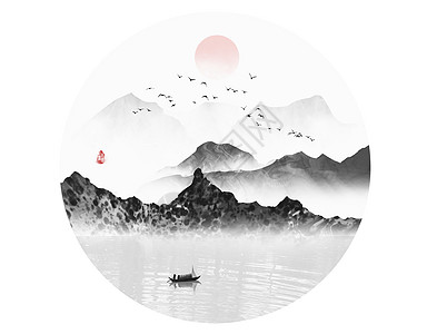 禅境中国风背景素材插画
