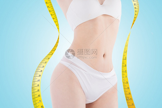 女性纤体形状的测量带图片