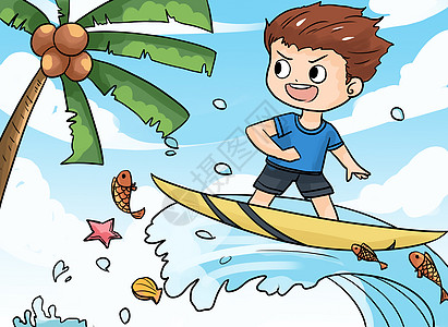 冲浪少年图片素材