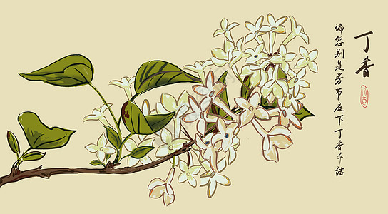 丁香花背景插画 丁香花背景卡通 丁香花背景手绘图片下载 摄图网