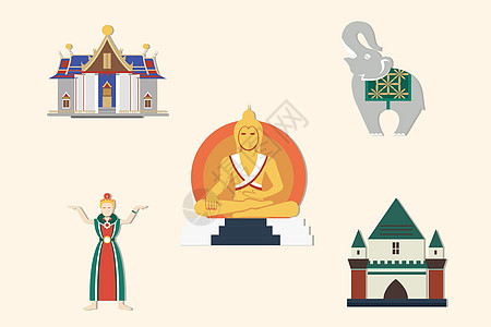 泰国旅游佛教图标高清图片