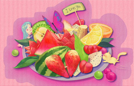 夏日水果拼盘图片